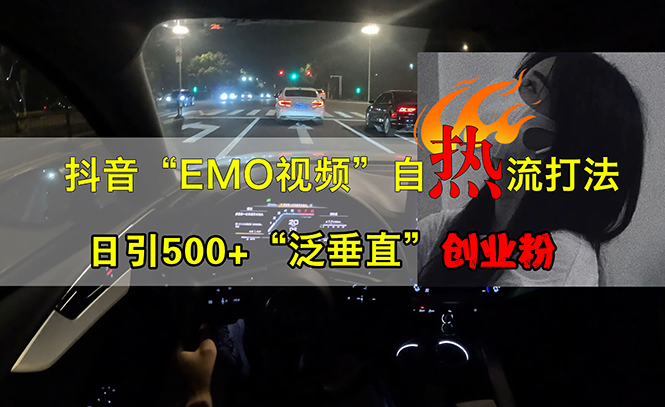 抖音EMO视频自热打法，日引500+“泛垂直”创业粉【项目拆解】