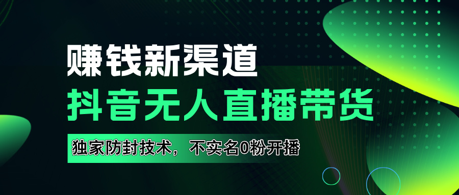 在线赚钱新途径：如何用抖音无人直播实现财务自由，全套实操流程，含独家0粉开播，不实名开播新技术【项目拆解】